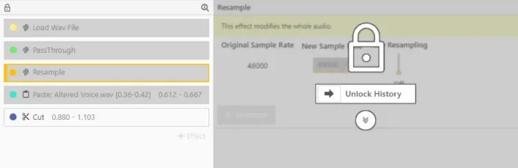 editable history in Altered Studio Voice Editor